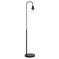 Bogen-Bodenlampe mit Glas-Schirm