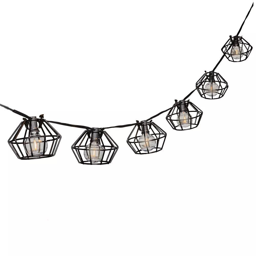 LED Dekorative Lichtreihen mit Metallkäfig-Lampenschirmen