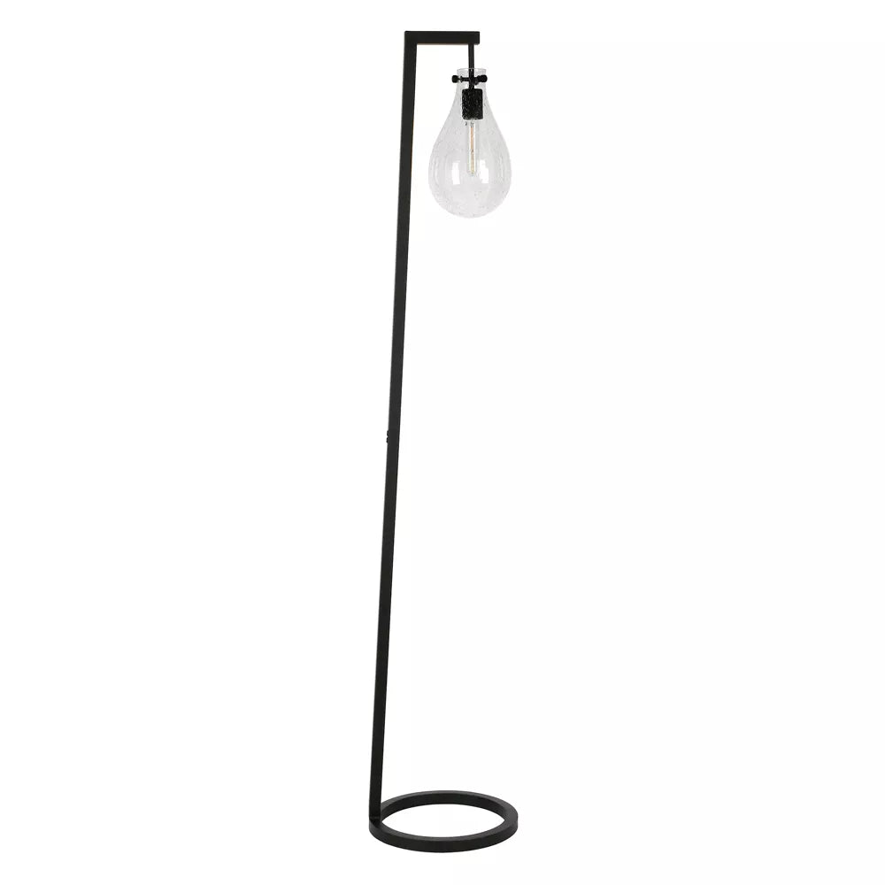 Moderne Bodenlampe mit Tropfen-Glas-Schirm