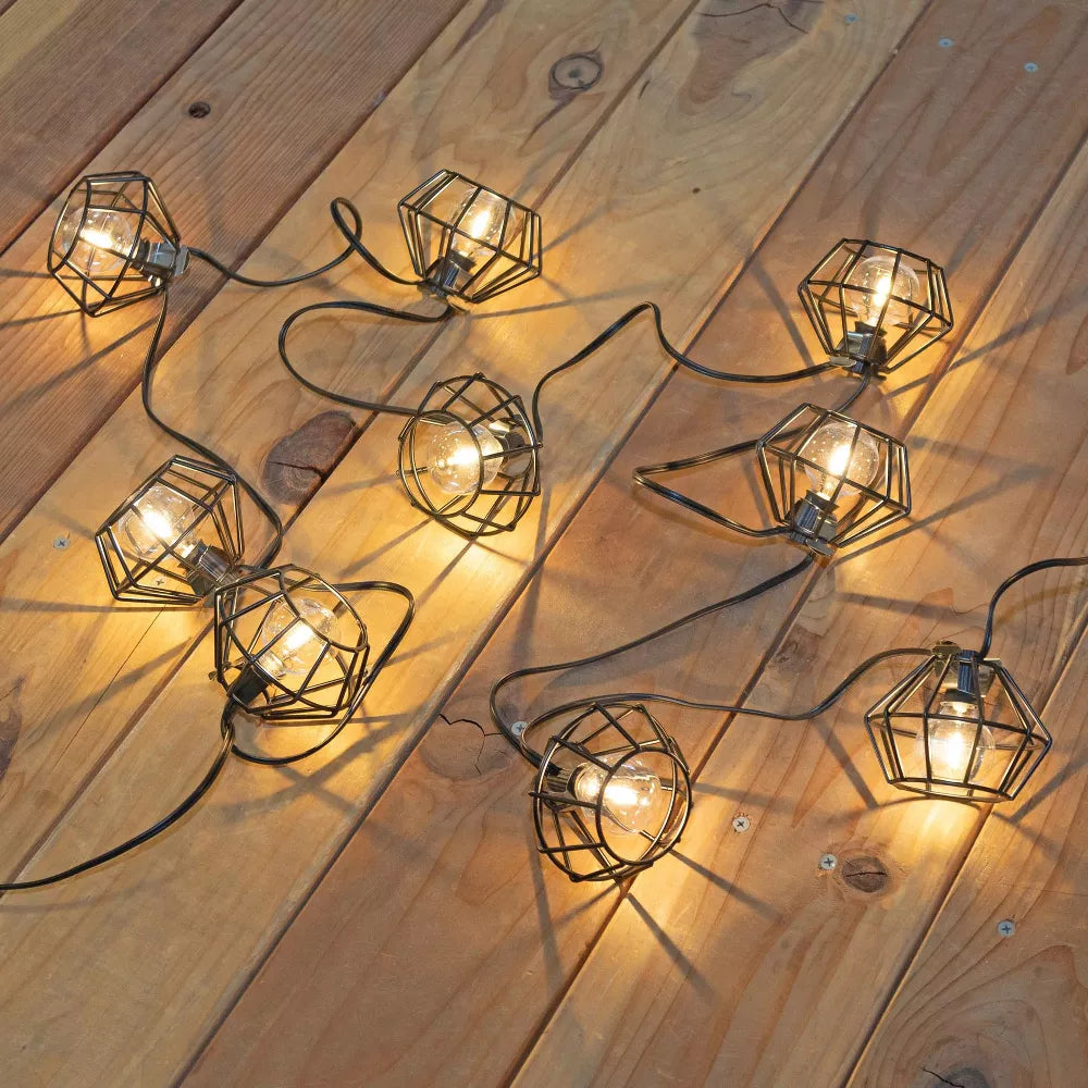 LED Dekorative Lichtreihen mit Metallkäfig-Lampenschirmen