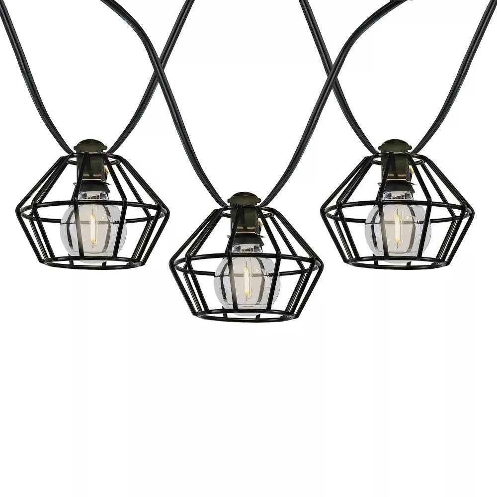 LED Dekorative Lichtreihen mit Metallkäfig-Lampenschirmen
